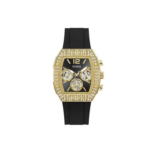 GUESS Quartz Black Dial Chronograph Silicone Strap Men's Watch GW1069G2