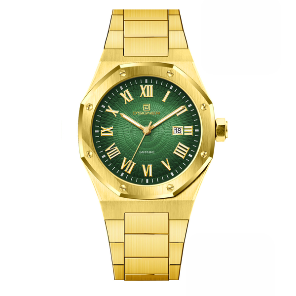 D'SIGNER Green Dial Roman Numeral Analog Astrological Watch For Men
