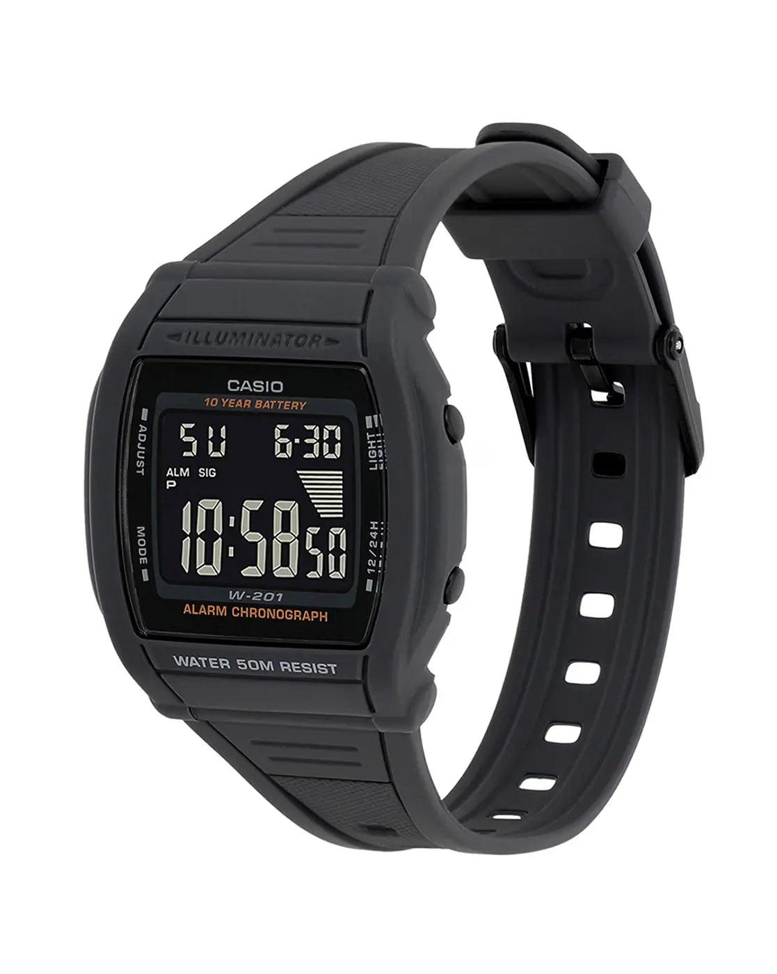 Casio YOUTH W-201-1BVDF I126 Resin Digital Black Dial Unisex Watch