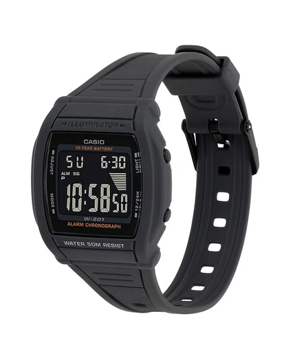 Casio YOUTH W-201-1BVDF I126 Resin Digital Black Dial Unisex Watch