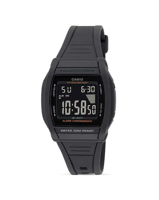 Casio YOUTH W-201-1BVDF I126 Resin Digital Black Dial Unisex Watch