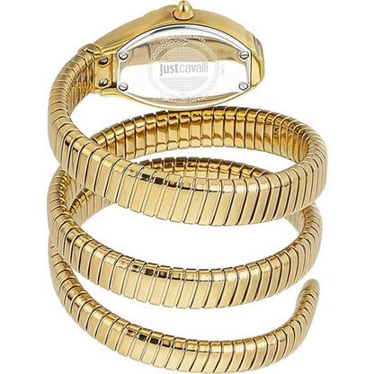 Gold watch with a unique design on a white background