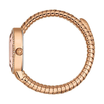 Rose gold bracelet on a white background