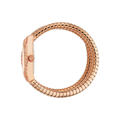 Rose gold bracelet on a white background