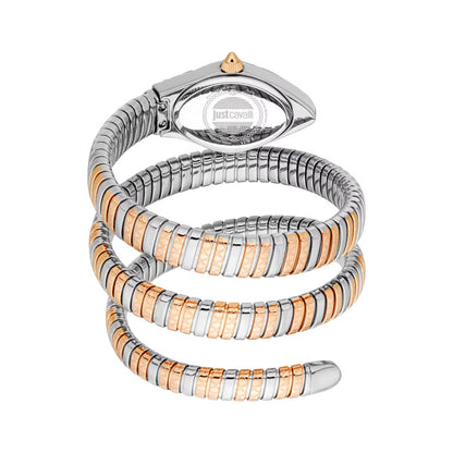Two-toned snake-shaped bracelet on a white background