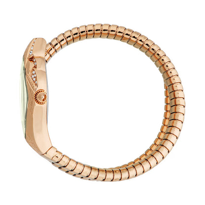 Rose gold bracelet on a white background