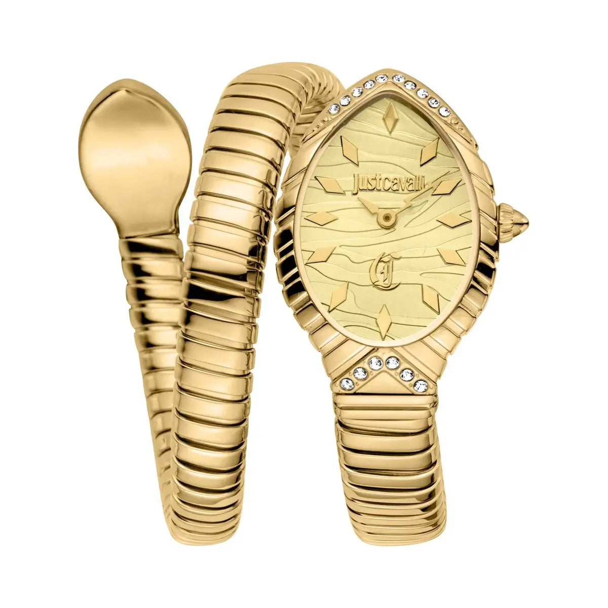Gold elephant-shaped watch with decorative elements on a white background