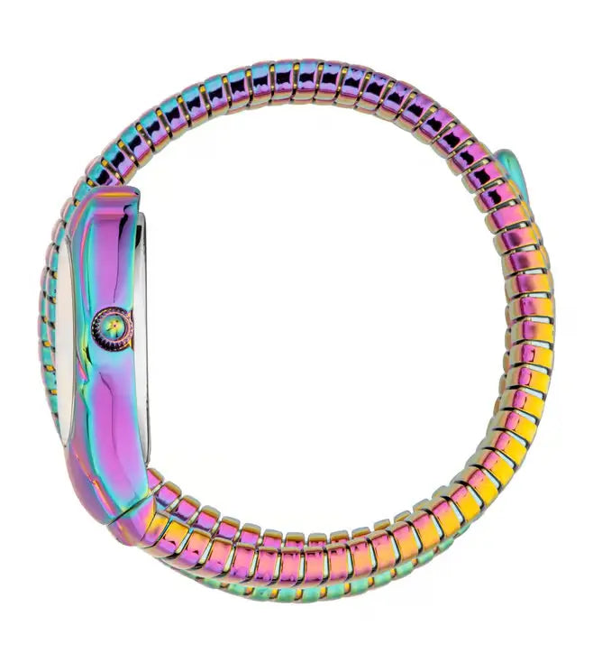 Multicolored beaded bracelet on a white background