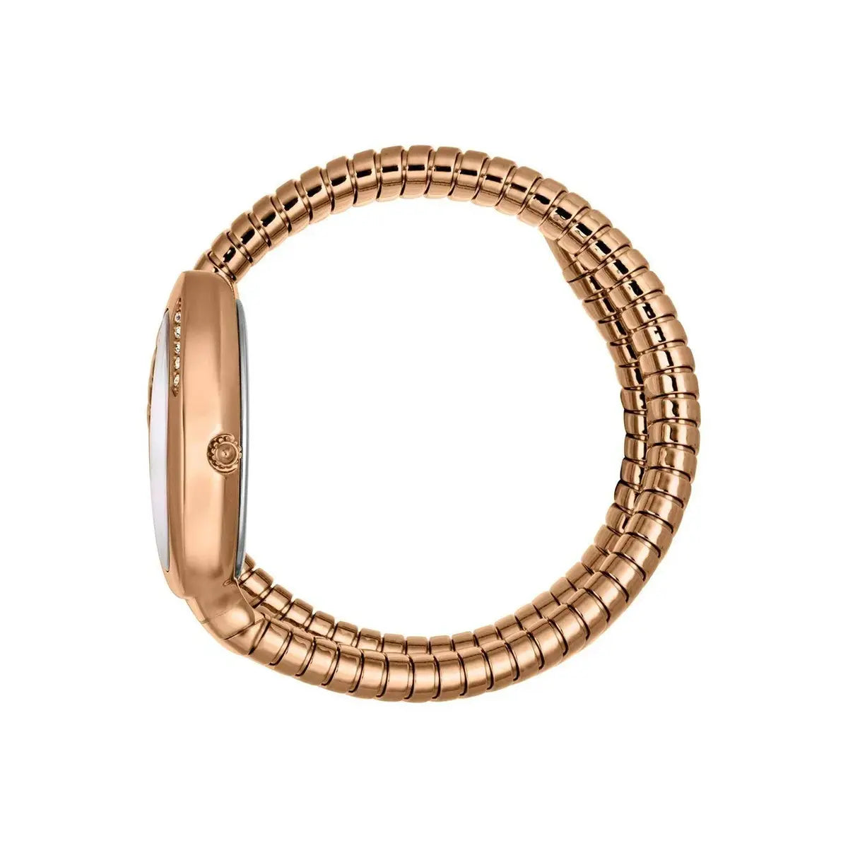 Rose gold bracelet on a white background