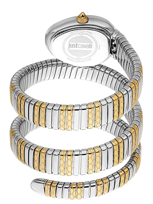 JC1L349M0065 Just Cavalli White Dial Snake Two Tones Watch For Women