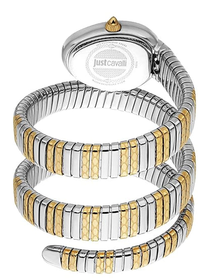 JC1L349M0065 Just Cavalli White Dial Snake Two Tones Watch For Women