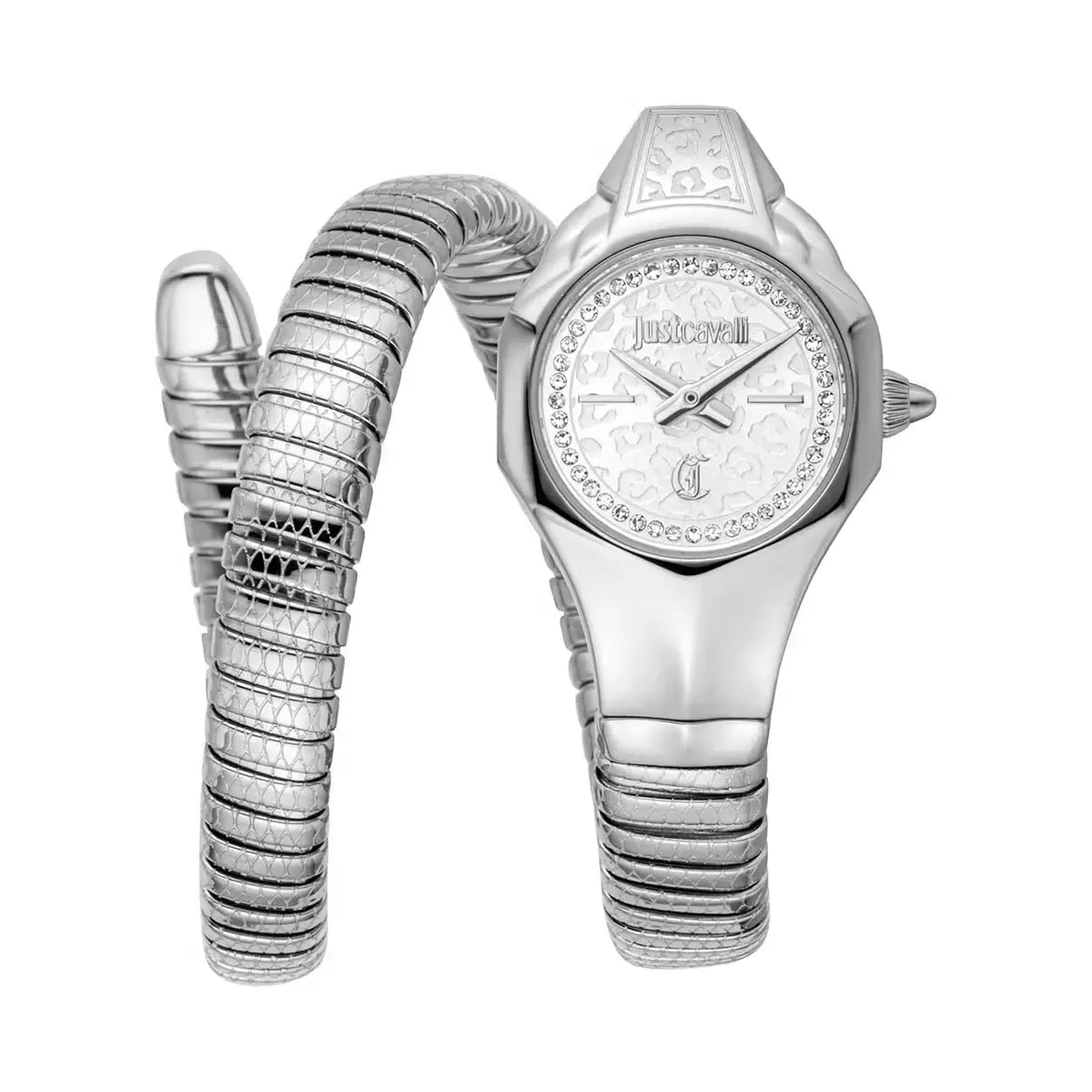 JC1L354M0015 Just Cavalli Fiore Silver Dial Analogue Watch For Women