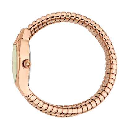 Rose gold bracelet on a white background