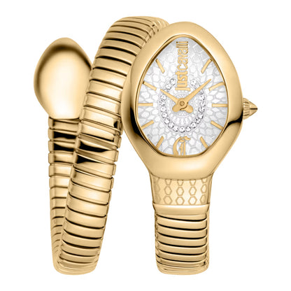 Gold watch with intricate design on a white background