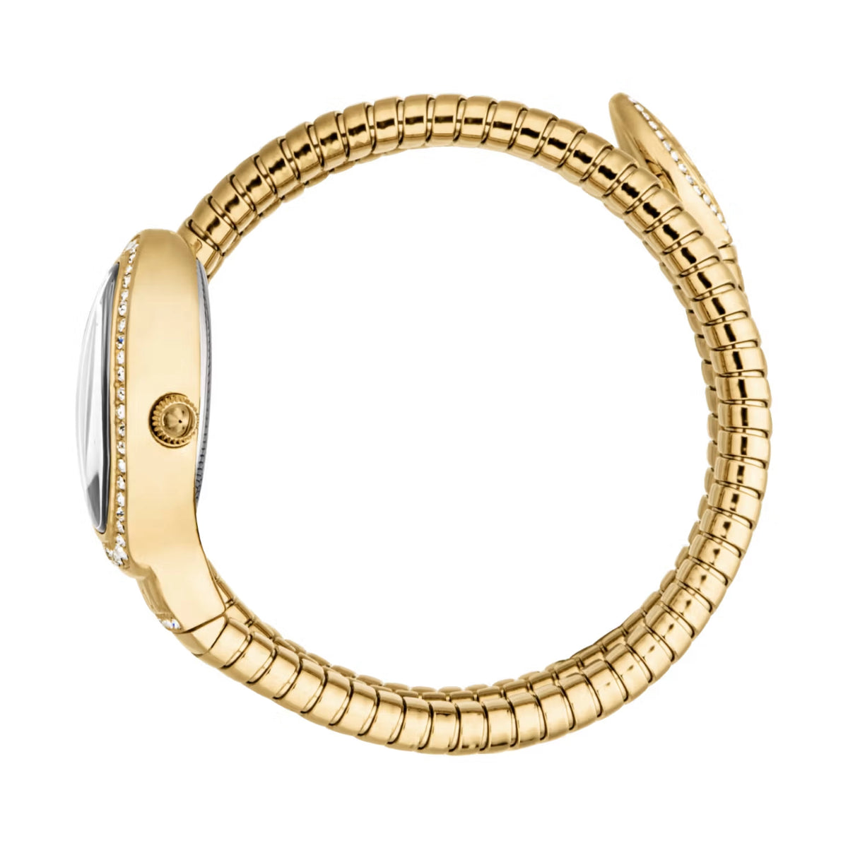 Gold bracelet on a white background