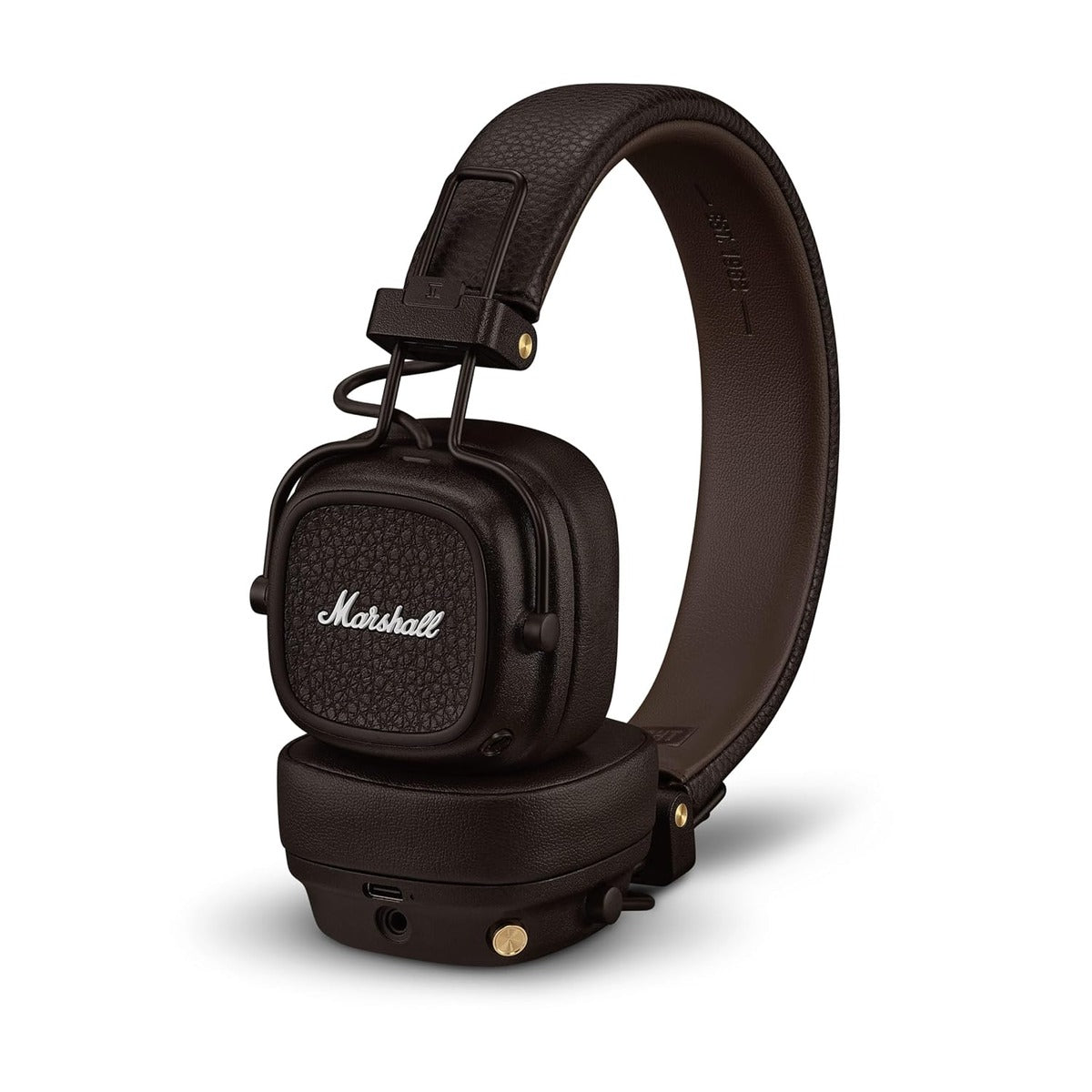 Black Marshall headphones on a white background