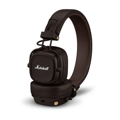 Black Marshall headphones on a white background