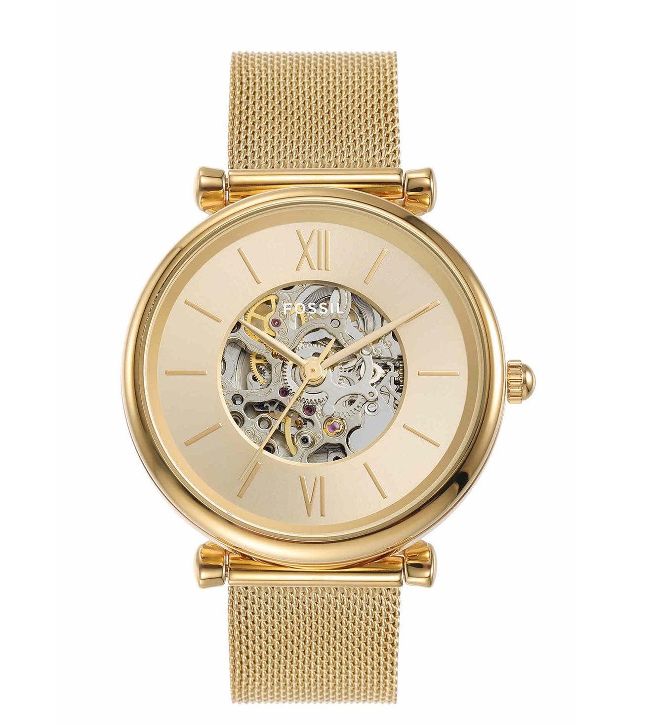 ME3250 FOSSIL | Carlie Automatic Gold Dial Watch (Women)