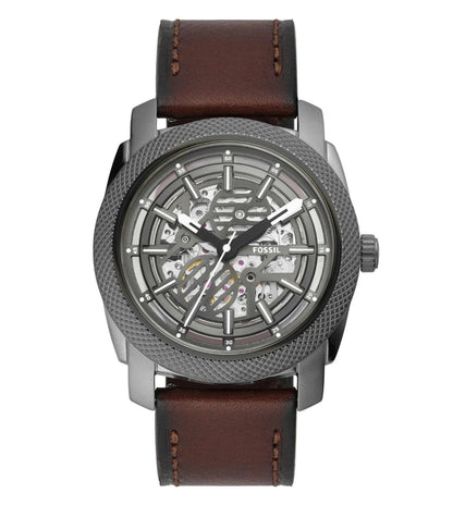 ME3254 FOSSIL | Grey Dial Automatic Leather Strap Analog Watch (Men)