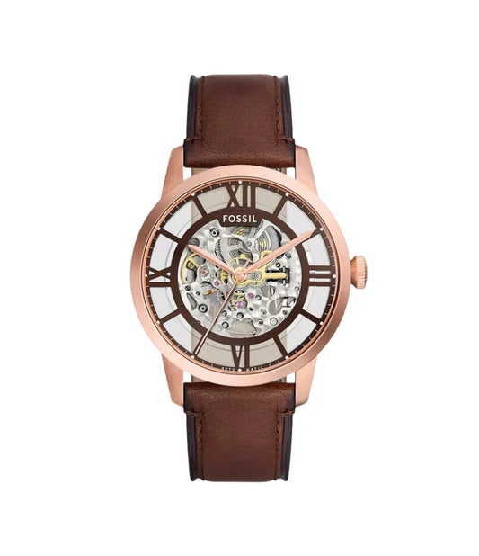 ME3259 Fossil | Townsman Automatic Brown Leather Watch (Men)