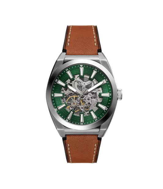 ME3261 Fossil | Everett Automatic Brown Leather Watch (Men)