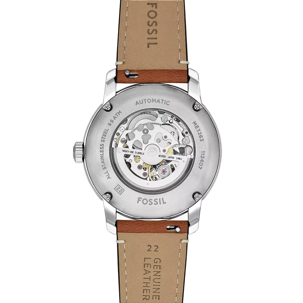 Fossil Heritage Blue Dial Automatic Leather Strap Men Watch ME3263