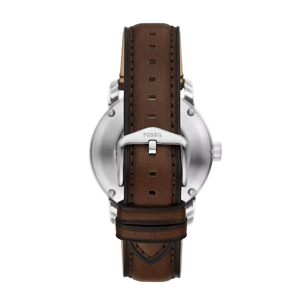 Fossil Heritage Automatic Cream Dial Analog Leather Strap Men Watch ME3264