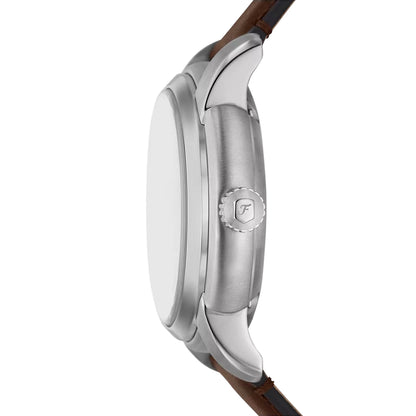 Fossil Heritage Automatic Cream Dial Analog Leather Strap Men Watch ME3264