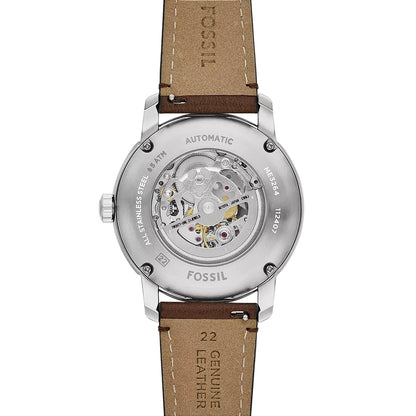 Fossil Heritage Automatic Cream Dial Analog Leather Strap Men Watch ME3264