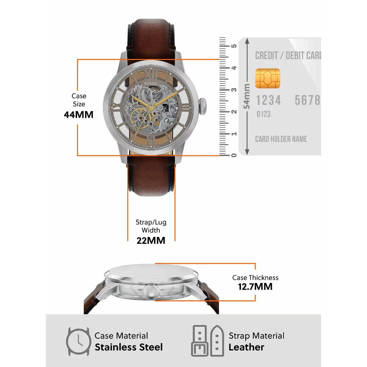 Fossil Townsman Automatic Silver Dial Analog Watch For Men ME3270