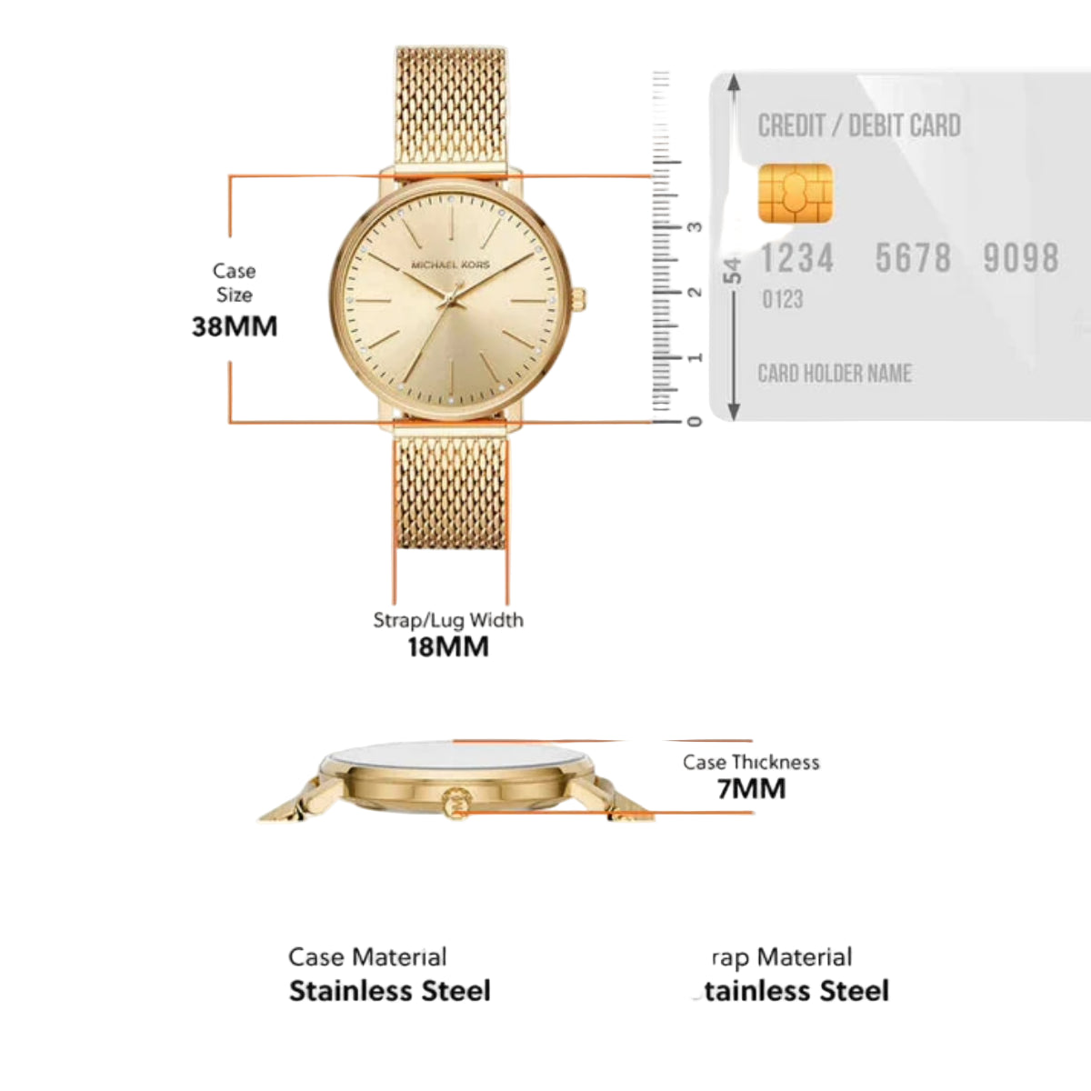 Michael Kors Pyper Quartz Gold Dial Analog Women Watch MK4339