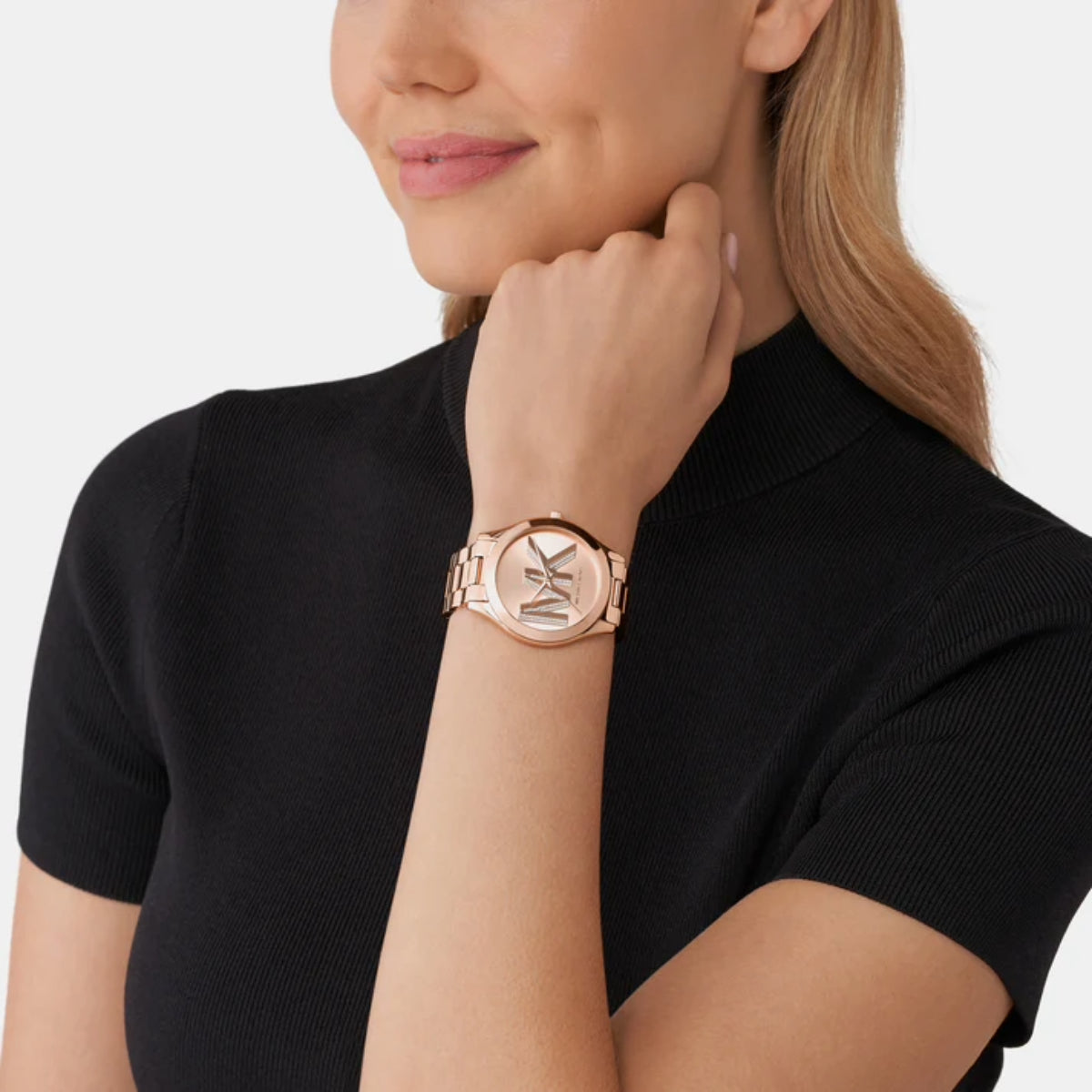 Michael Kors Slim Runway Quartz Rose Gold Dial Analog Women Watch MK4733