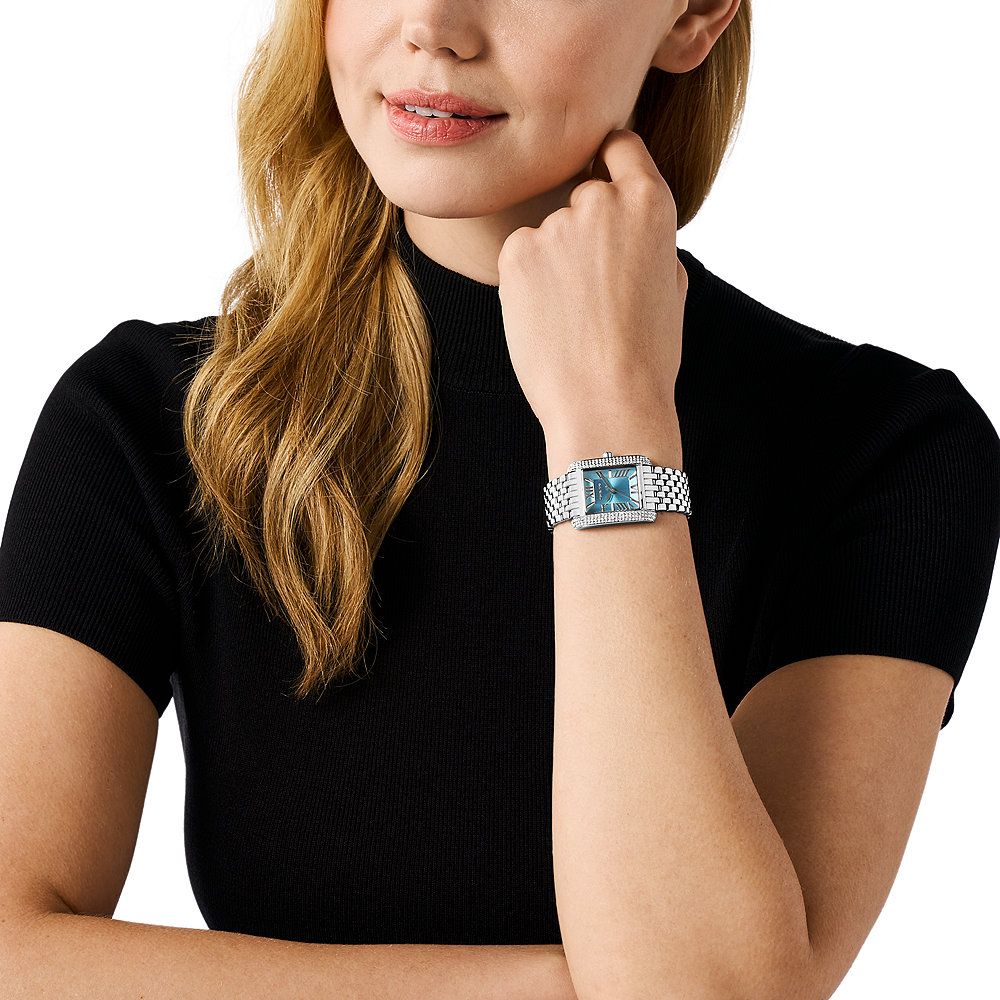 Michael Kors Emery Quartz Blue Dial Analog Stainless Steel Women Watch MK4829