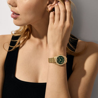 Michael Kors Harlowe Quartz Green Dial Analog Stainless Steel Women Watch MK4870