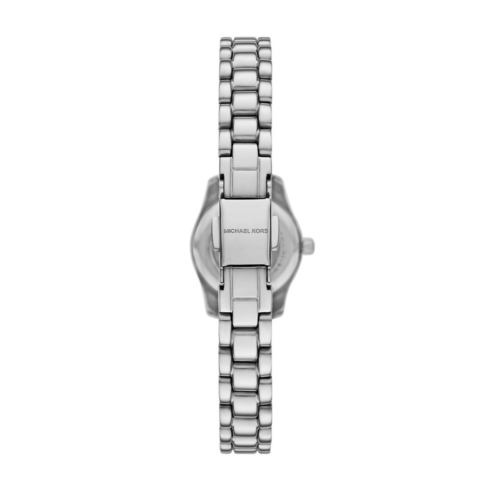 Silver watch with a bracelet on a white background