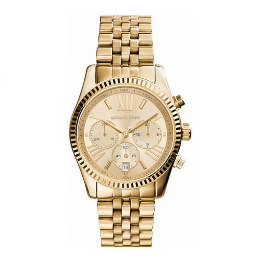 Michael Kors Lexington Quartz Gold Dial Chronograph Women Watch MK7378