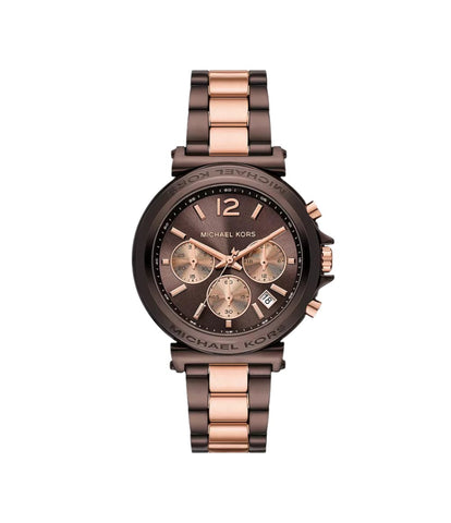 MK7496 Michael Kors | Maren Chronograph Chocolate and Rose Gold-Tone Watch - Buy Now at Sai Creations Watches