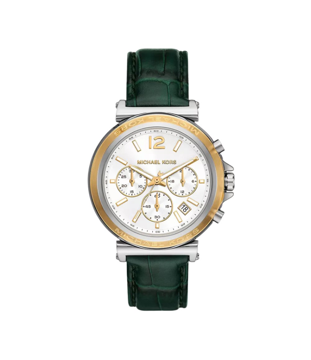 MK7498 Michael Kors | Maren Chronograph Green Leather Watch (Women)