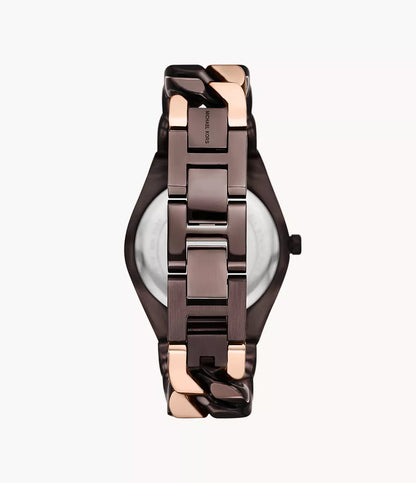 MK7501 Michael Kors | Lennox Three-Hand Chocolate and Rose Gold-Tone Watch