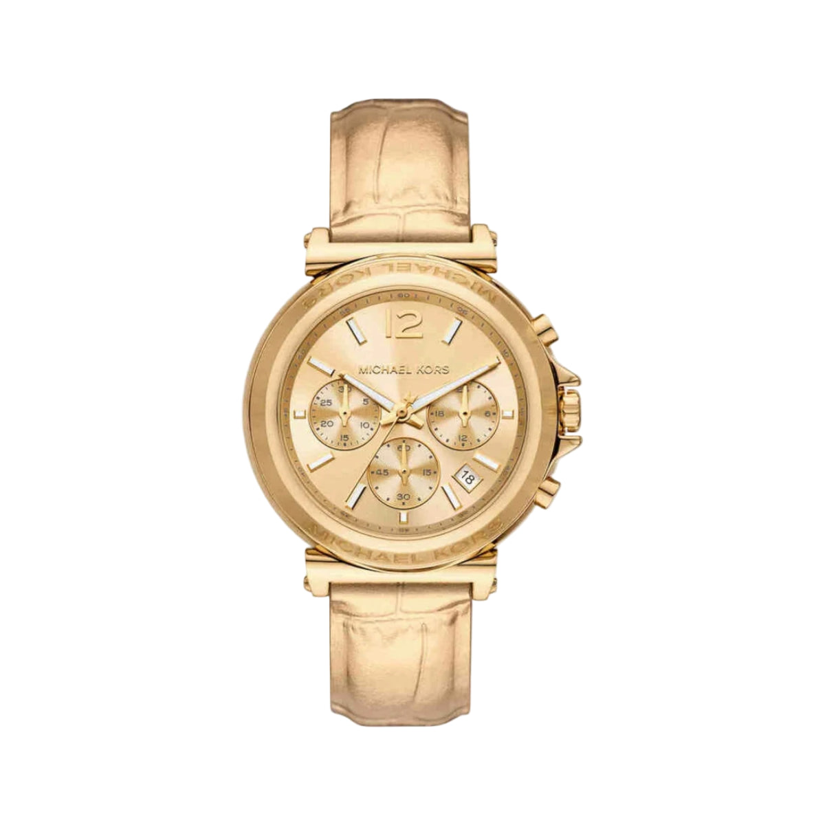 Gold watch with a light background