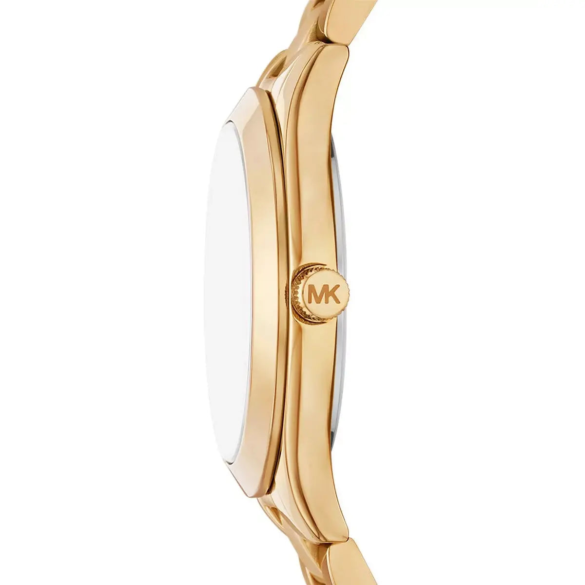 Michael Kors Slim Runway Quartz Gold Dial Women's Watch With Jewelry Set MK7561SET