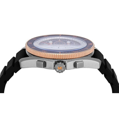 Michael Kors Maritime Black Dial Chronograph Silicone Strap Men's Watch MK9206