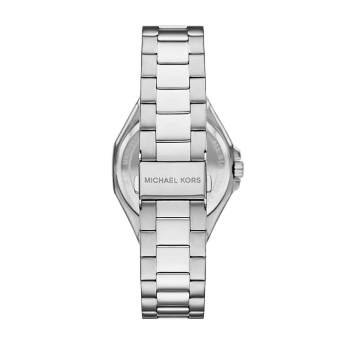 Silver Michael Kors watch on a white background