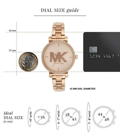 MK4335 | MICHAEL KORS Sofie Rose Gold Dial Watch for Women