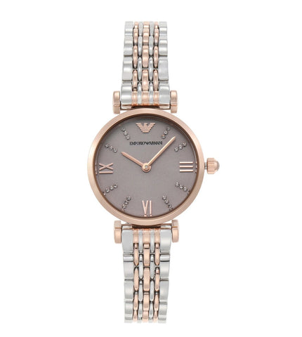 AR11223  Emporio Armani |  T-Bar Round Pink Dial Watch (Women) - Buy Now at Sai Creations Watches