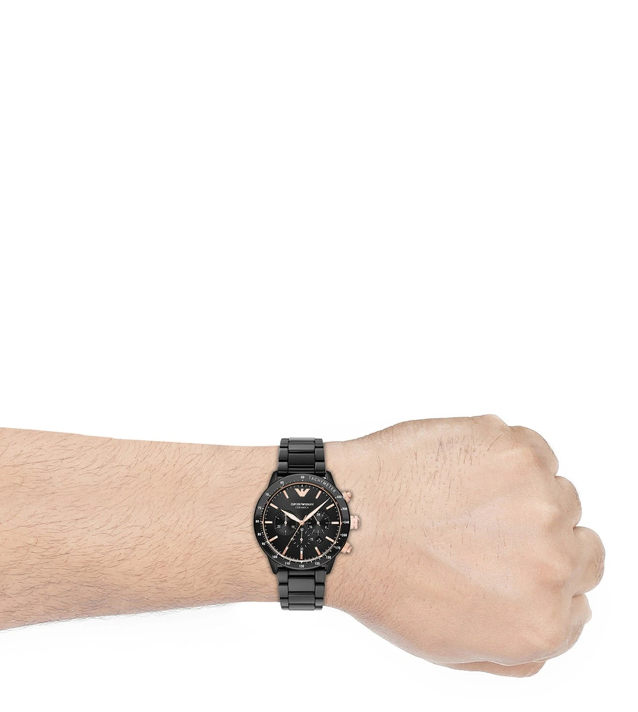 AR70002 | EMPORIO ARMANI Mario Black Dial Watch for Men