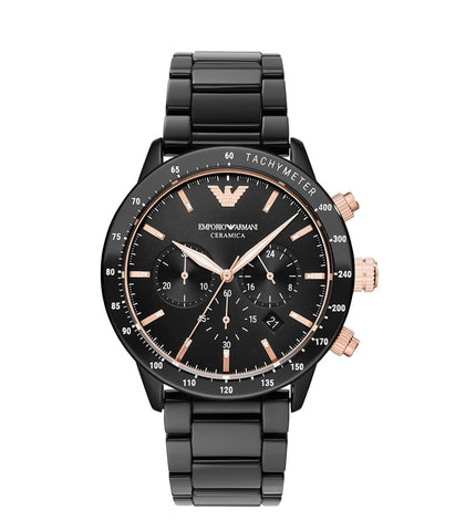 AR70002 EMPORIO ARMANI | Mario Black Dial 43mm Watch (Men) - Buy Now at Sai Creations Watches