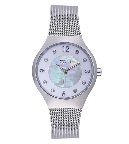 14427-004 Bering |  Mother Of Pearl Analogue Solar Watch for Women - Buy Now at Sai Creations Watches