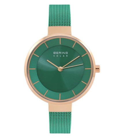 14631-Charity Bering | Green Dial Solar Watch for Women - Buy Now at Sai Creations Watches