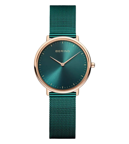 15729-868 Bering | Green Dial Ultra Slim Analog Watch for Women - Buy Now at Sai Creations Watches